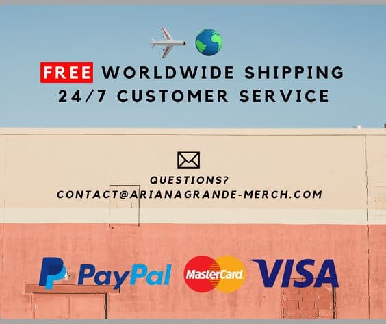 Ariana Grande merch available online with free worldwide shipping and 24/7 customer service.